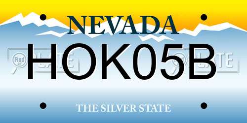 HOK05B Nevada License Plate