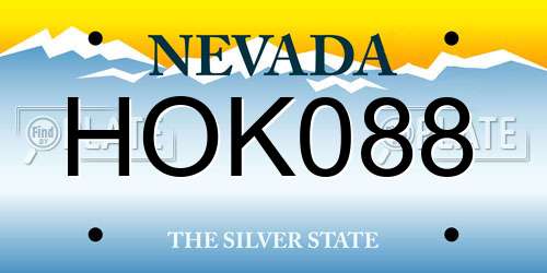 HOK088 Nevada License Plate