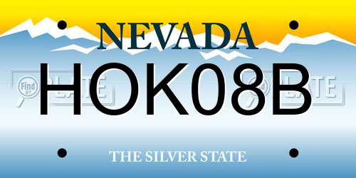 HOK08B Nevada License Plate