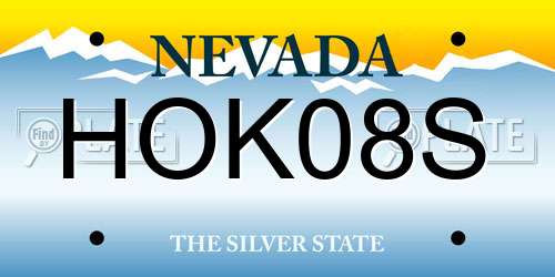 HOK08S Nevada License Plate