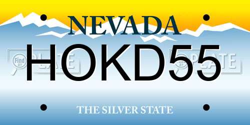 HOKD55 Nevada License Plate