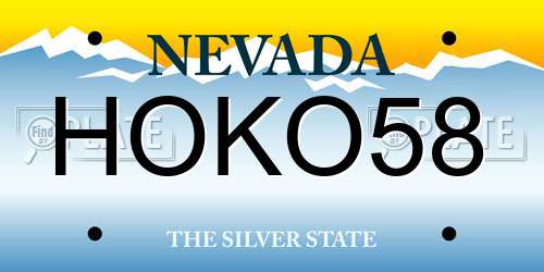 HOKO58 Nevada License Plate