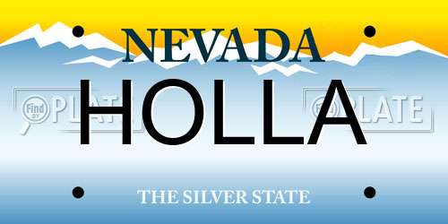 HOLLA Nevada License Plate