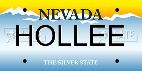 HOLLEE Nevada License Plate