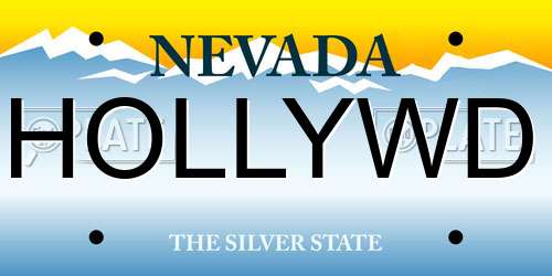 HOLLYWD Nevada License Plate