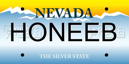 HONEEB Nevada License Plate