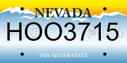 HOO3715 Nevada License Plate