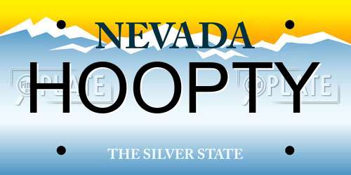HOOPTY Nevada License Plate