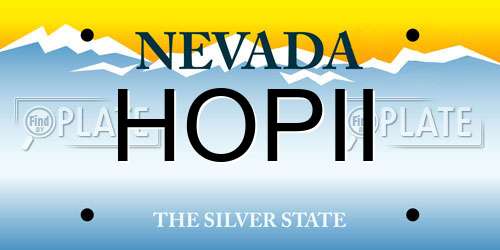 HOPII Nevada License Plate