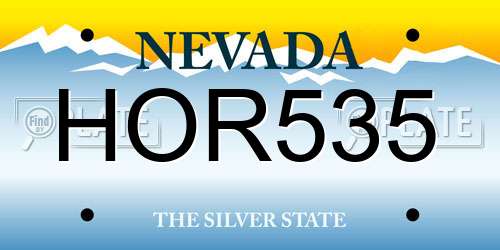 HOR535 Nevada License Plate