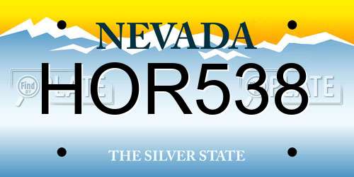 HOR538 Nevada License Plate