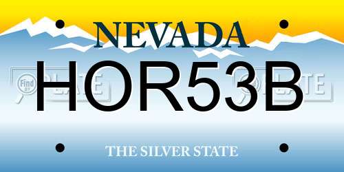 HOR53B Nevada License Plate