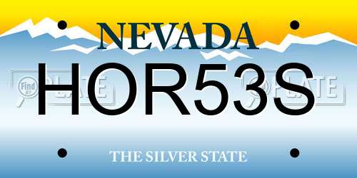 HOR53S Nevada License Plate