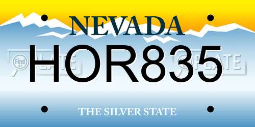 HOR835 Nevada License Plate