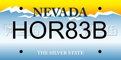 HOR83B Nevada License Plate