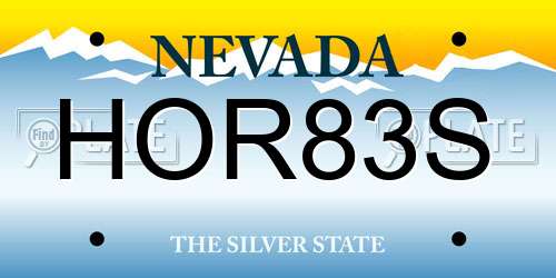 HOR83S Nevada License Plate