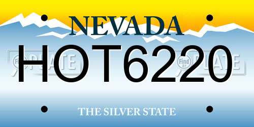 HOT6220 Nevada License Plate