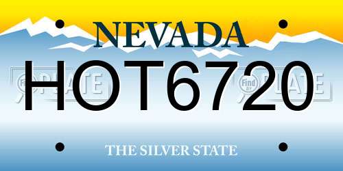 HOT6720 Nevada License Plate