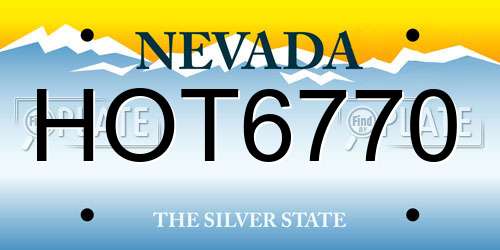 HOT6770 Nevada License Plate