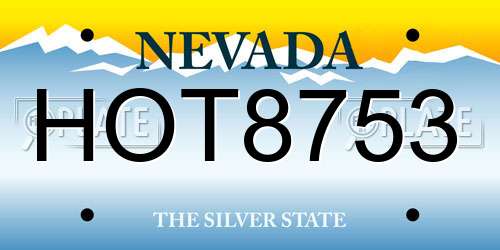 HOT8753 Nevada License Plate