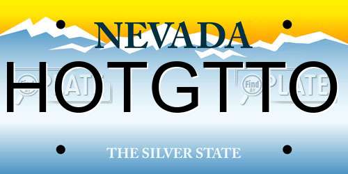 HOTGTTO Nevada License Plate