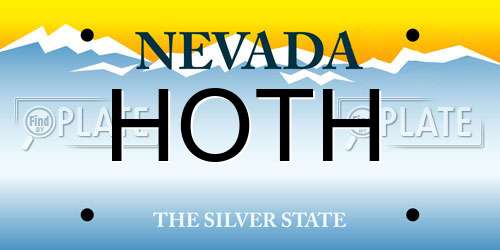 HOTH Nevada License Plate