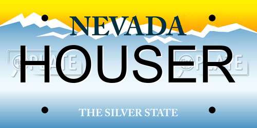 HOUSER Nevada License Plate