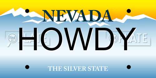 HOWDY Nevada License Plate
