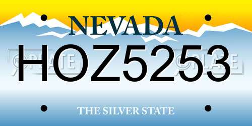 HOZ5253 Nevada License Plate