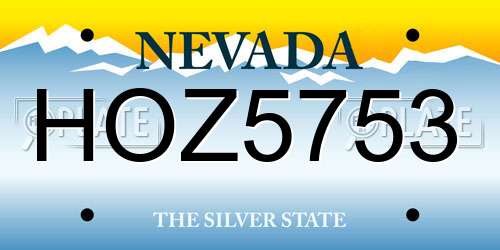 HOZ5753 Nevada License Plate