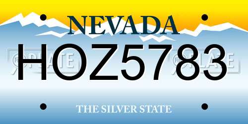 HOZ5783 Nevada License Plate