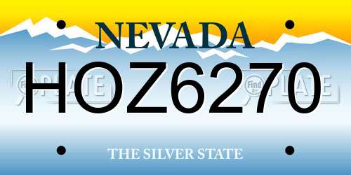 HOZ6270 Nevada License Plate