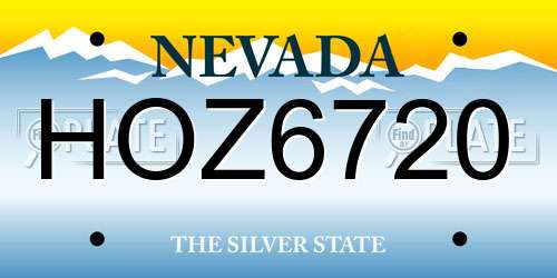 HOZ6720 Nevada License Plate