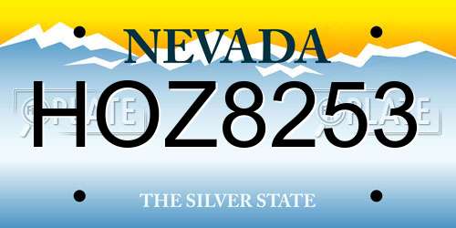 HOZ8253 Nevada License Plate