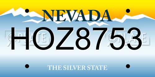HOZ8753 Nevada License Plate