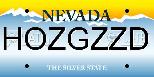HOZGZZD Nevada License Plate