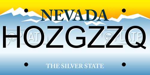 HOZGZZQ Nevada License Plate