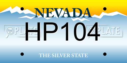 HP104 Nevada License Plate