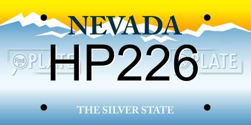 HP226 Nevada License Plate