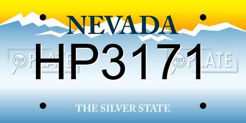 HP3171 Nevada License Plate