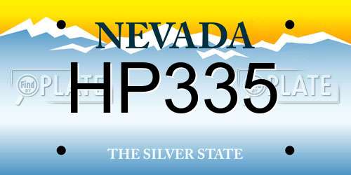HP335 Nevada License Plate