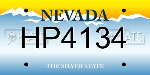 HP4134 Nevada License Plate