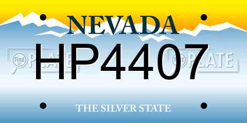 HP4407 Nevada License Plate