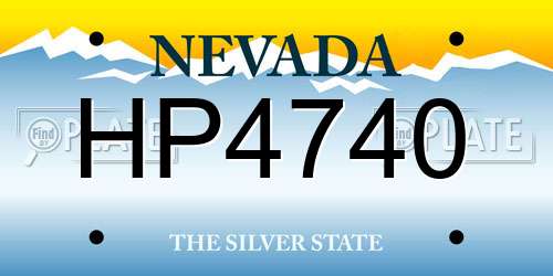 HP4740 Nevada License Plate