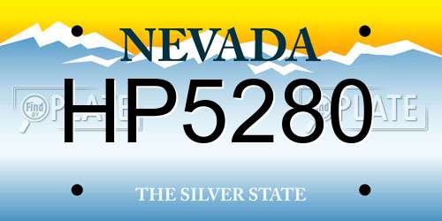 HP5280 Nevada License Plate