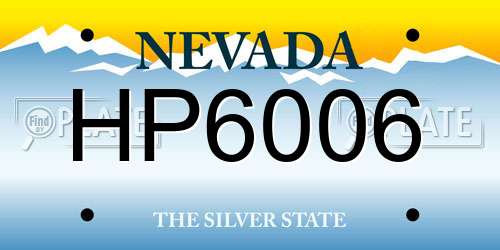 HP6006 Nevada License Plate