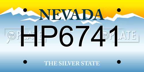 HP6741 Nevada License Plate