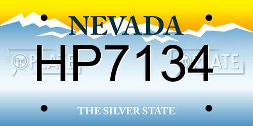HP7134 Nevada License Plate