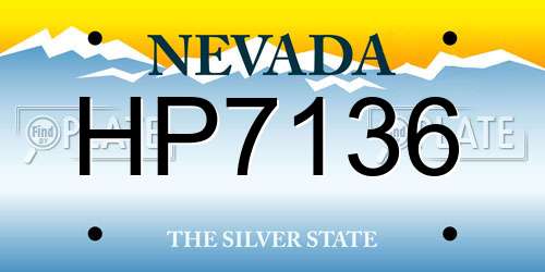 HP7136 Nevada License Plate