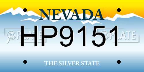 HP9151 Nevada License Plate